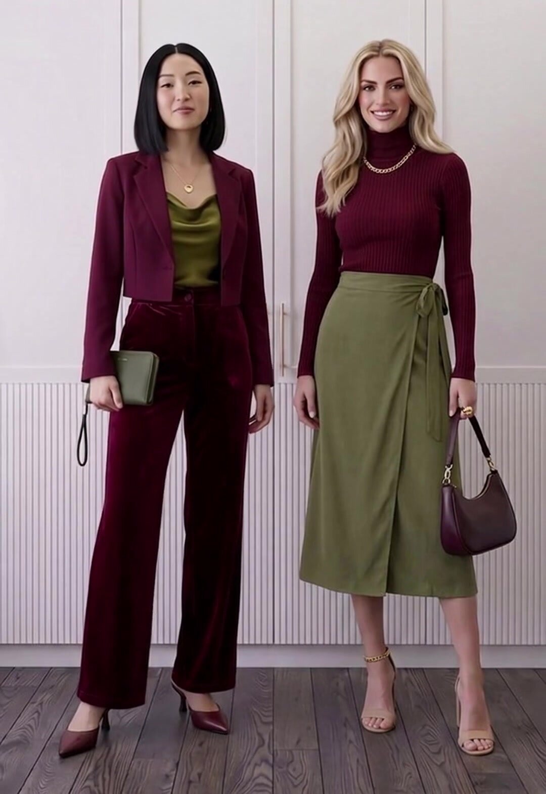Olive & Burgundy